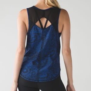 Lululemon Sculpt Tank in Antique Paisley Sapphire Blue Black